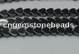 CHE990 15.5 inches 4*4mm heart hematite beads wholesale