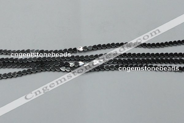 CHE990 15.5 inches 4*4mm heart hematite beads wholesale