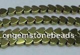 CHE992 15.5 inches 4*4mm heart plated hematite beads wholesale