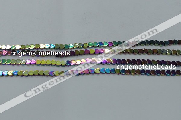 CHE995 15.5 inches 4*4mm heart plated hematite beads wholesale