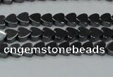 CHE998 15.5 inches 6*6mm heart hematite beads wholesale