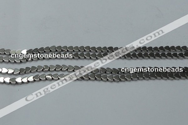 CHE999 15.5 inches 6*6mm heart plated hematite beads wholesale