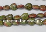 CHG01 15.5 inches 8*8mm heart unakite gemstone beads wholesale