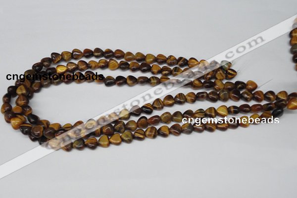 CHG05 15.5 inches 8*8mm heart yellow tiger eye beads wholesale