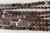CHG105 15.5 inches 6mm flat heart mahogany obsidian beads wholesale