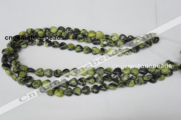 CHG12 15.5 inches 10*10mm heart yellow turquoise beads wholesale