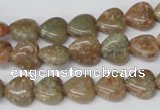 CHG14 15.5 inches 10*10mm heart New unakite gemstone beads wholesale