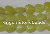 CHG16 15.5 inches 10*10mm heart lemon jade gemstone beads wholesale