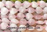 CHG201 15 inches 20mm heart rose quartz beads wholesale