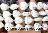 CHG219 15 inches 20mm heart white howlite beads wholesale