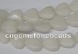 CHG23 15.5 inches 10*10mm heart white jade gemstone beads wholesale