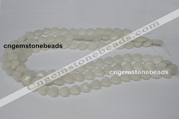 CHG23 15.5 inches 10*10mm heart white jade gemstone beads wholesale