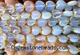 CHG307 15 inches 12mm faceted heart opalite beads wholesale