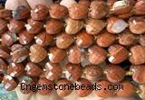 CHG317 15 inches 12mm faceted heart red jasper beads