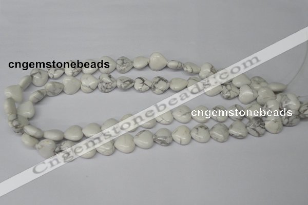 CHG32 15.5 inches 12*12mm heart white howlite turquoise beads wholesale