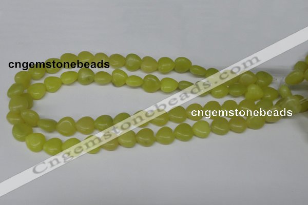 CHG33 15.5 inches 12*12mm heart olive jade gemstone beads wholesale