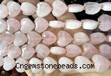CHG351 15 inches 14mm faceted heart rose quartz beads wholesale