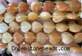 CHG357 15 inches 14mm faceted heart red aventurine jade beads
