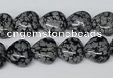 CHG37 15.5 inches 12*12mm heart snowflake obsidian beads wholesale