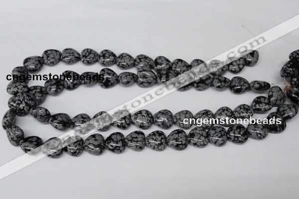 CHG37 15.5 inches 12*12mm heart snowflake obsidian beads wholesale