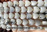 CHG372 15 inches 14mm faceted heart labradorite gemstone beads