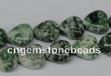 CHG38 15.5 inches 12*12mm heart green spot jasper beads wholesale