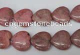 CHG42 15.5 inches 14*14mm heart rhodochrosite beads wholesale