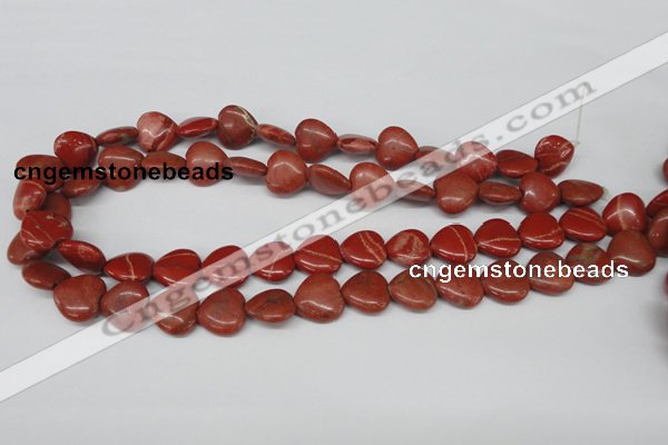 CHG49 15.5 inches 14*14mm heart red jasper beads wholesale