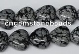 CHG50 15.5 inches 14*14mm heart snowflake obsidian beads wholesale