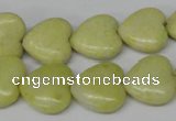 CHG52 15.5 inches 14*14mm heart lemon jade gemstone beads wholesale