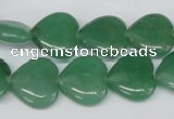 CHG55 15.5 inches 15*15mm heart green aventurine beads wholesale