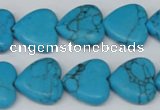 CHG63 15.5 inches 16*16mm heart turquoise beads wholesale