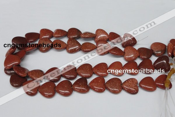 CHG70 15.5 inches 18*18mm heart goldstone beads wholesale