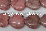 CHG71 15.5 inches 18*18mm heart rhodochrosite beads wholesale