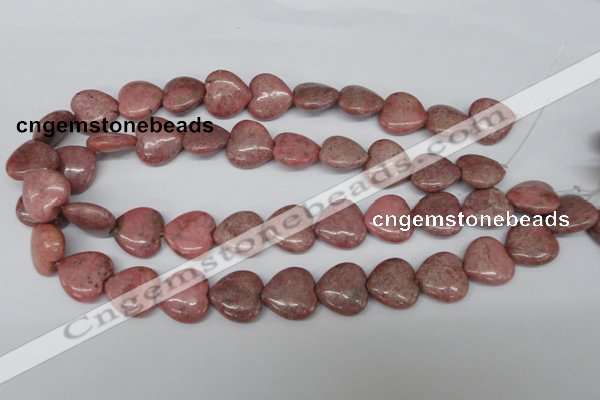 CHG71 15.5 inches 18*18mm heart rhodochrosite beads wholesale