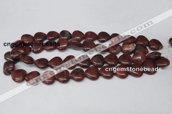 CHG73 15.5 inches 18*18mm heart brecciated jasper beads wholesale