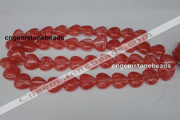 CHG74 15.5 inches 18*18mm heart cherry quartz beads wholesale