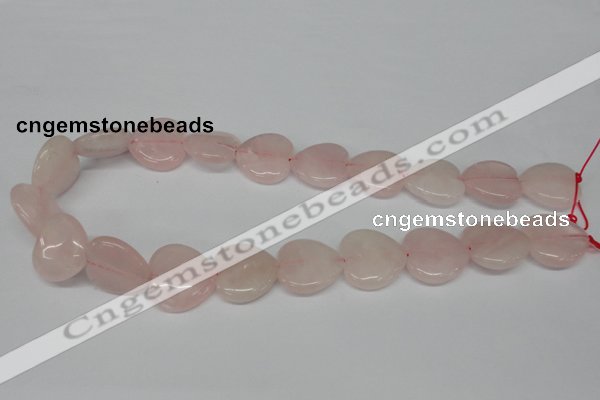 CHG80 15.5 inches 20*20mm heart rose quartz beads wholesale