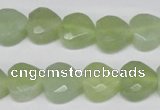 CHG93 15.5 inches 12*12mm faceted heart New jade beads wholesale