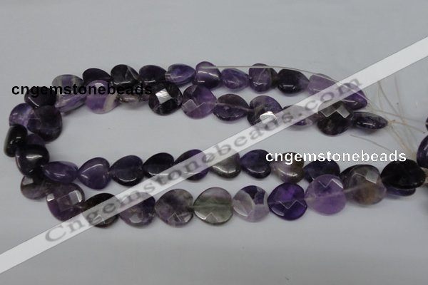 CHG97 15.5 inches 18*18mm faceted heart amethyst beads wholesale