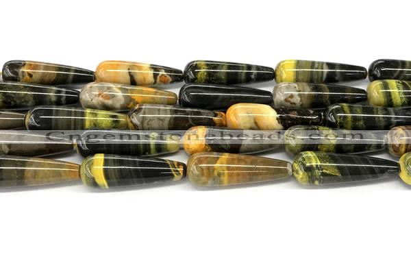 CHJ111 15 inches 10*30mm teardrop honeybee jasper beads