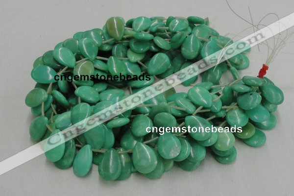 CHM10 16 inches 18*25mm flat teardrop green hemimorphite beads wholesale