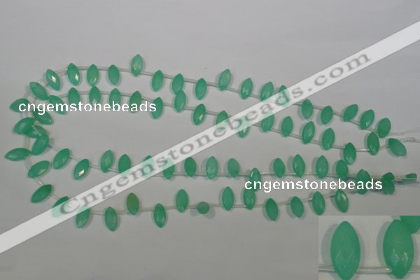 CHM18 15.5 inches 6*12mm faceted marquise green hemimorphite beads