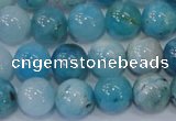 CHM203 15.5 inches 10mm round blue hemimorphite beads wholesale