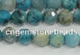 CHM213 15.5 inches 10mm faceted round blue hemimorphite beads