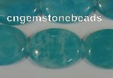 CHM28 15.5 inches 18*25mm oval blue hemimorphite beads wholesale