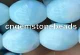 CHM308 15.5 inches 10*14mm rice blue hemimorphite gemstone beads