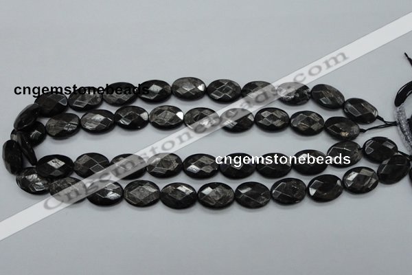 CHS07 15.5 inches 13*18mm faceted oval natural hypersthene gemstone beads