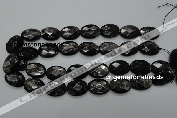 CHS08 15.5 inches 18*25mm faceted oval natural hypersthene gemstone beads