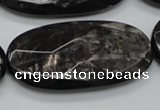 CHS09 15.5 inches 25*50mm faceted oval natural hypersthene gemstone beads